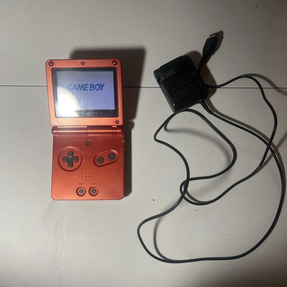 Gameboy Advanced sp GBA Flame Red Ags-001 Tested US Model